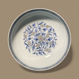 Andrea By Sadek Blue and White Floral Bowl